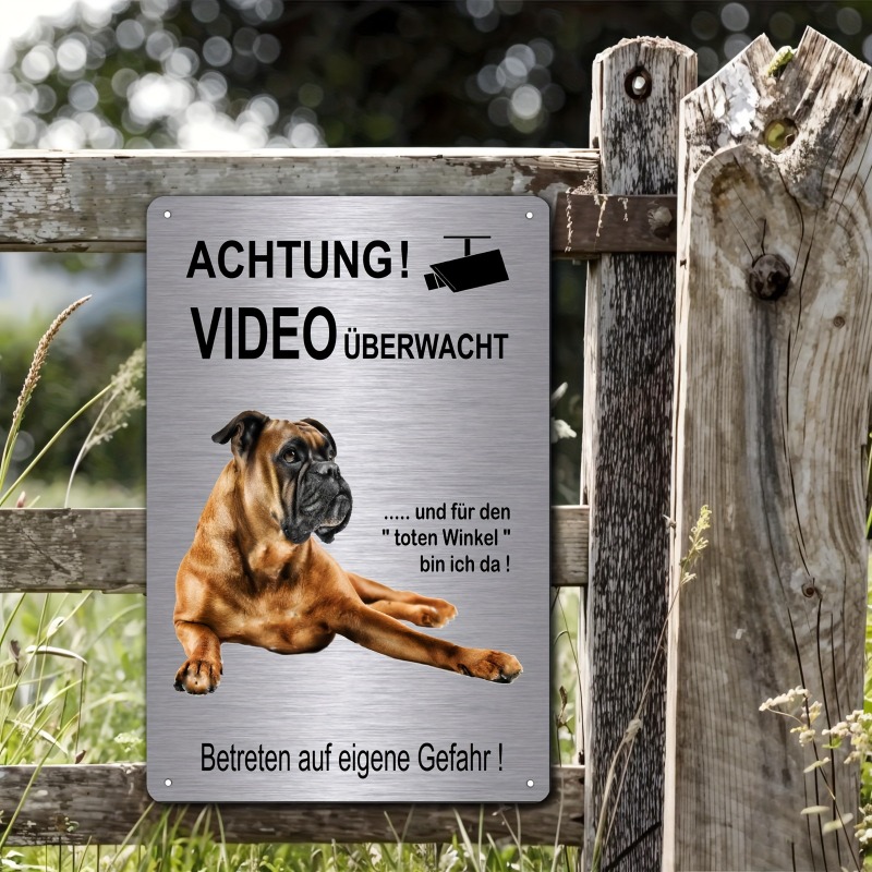 Boxer Dog Security Sign 2D Fla - Germany Home Decor のレビューと価格