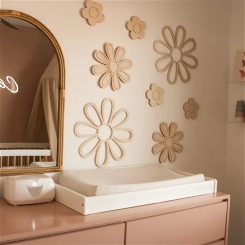 Ins Wooden Daisy Wall Flowers  - Home Decor Korea のレビューと価格