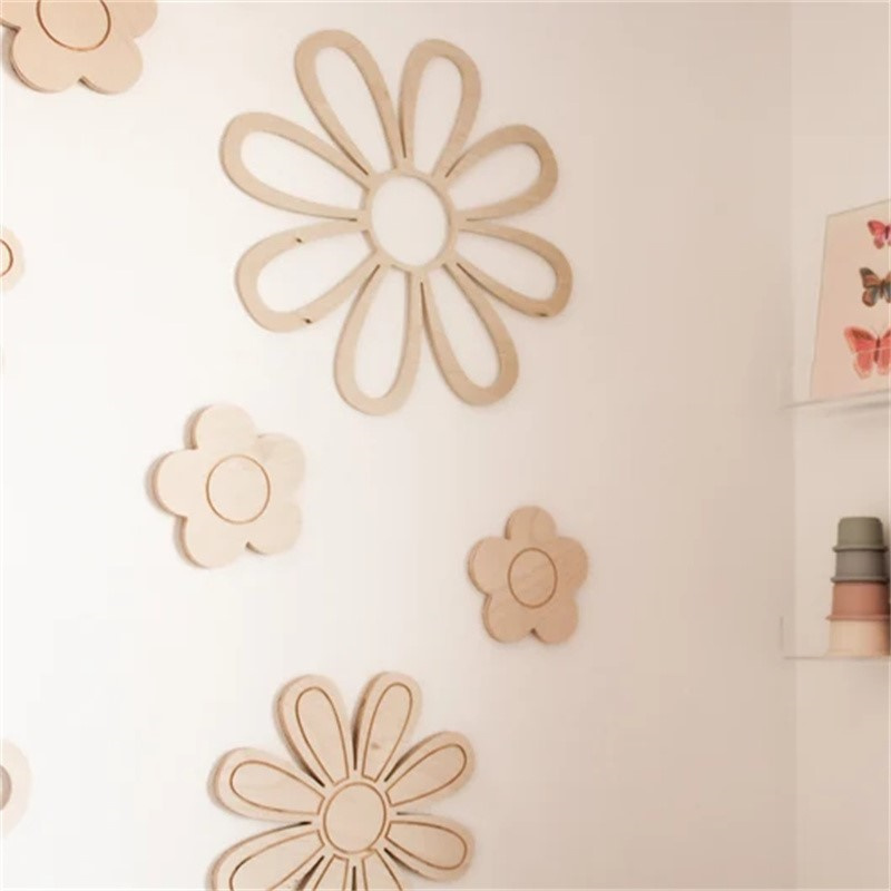 Ins Wooden Daisy Wall Flowers  - Home Decor Korea のレビューと価格