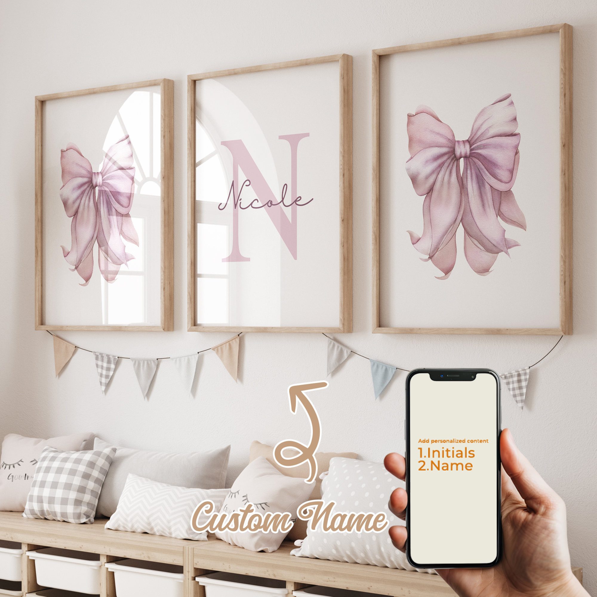 3pcs Personalized Custom Name  - Home Decor Foto のレビューと価格