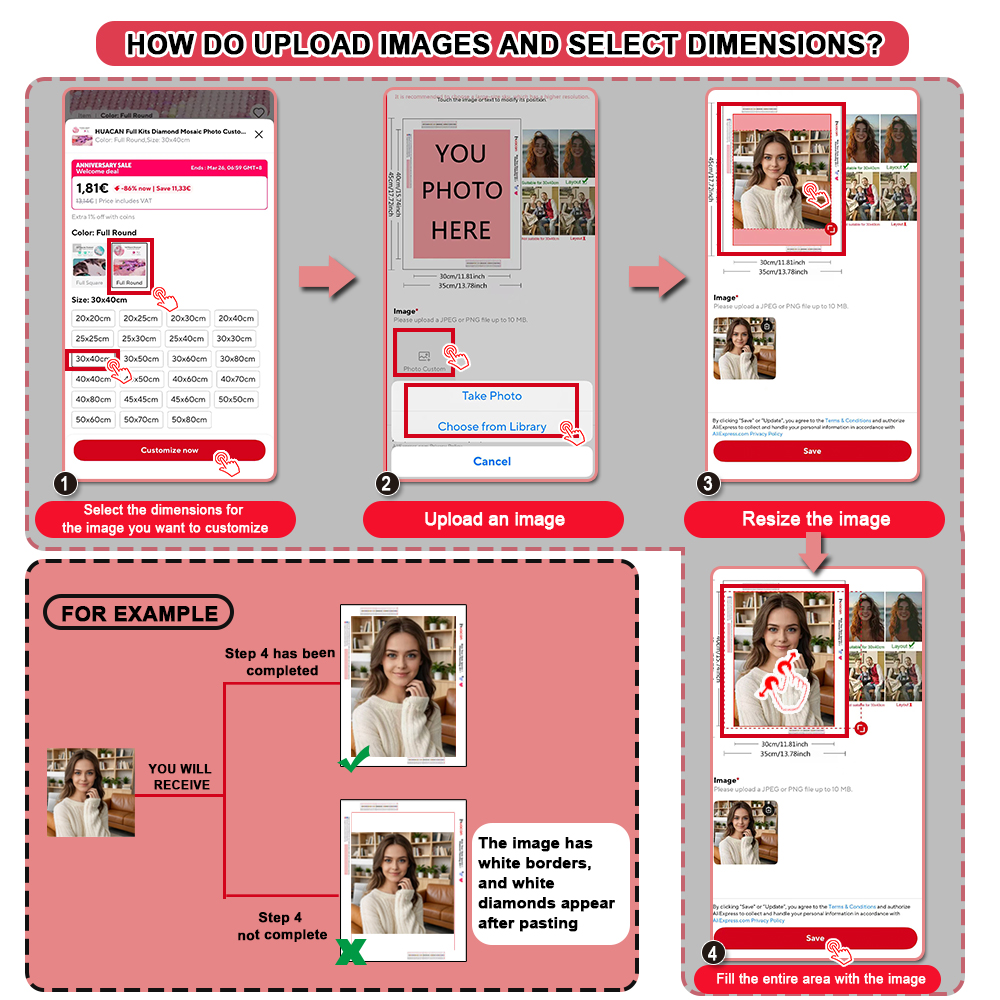 HUACAN Custom Photo Diamond Pa - Home Decor Korea のレビューと価格