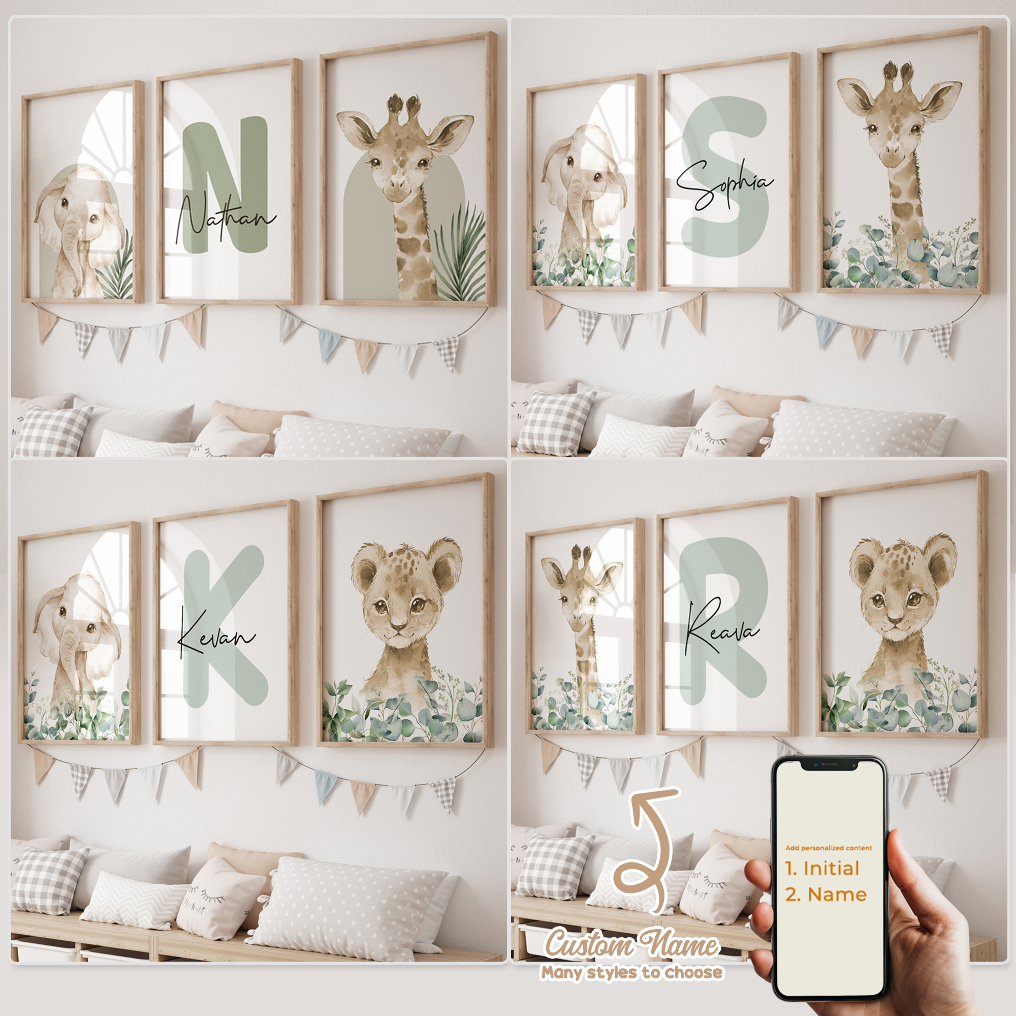 3pcs Personalized Custom Name  - Home Decor Foto のレビューと価格