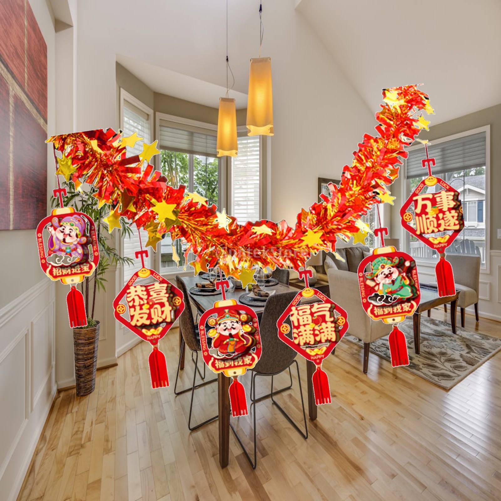 Chinese New Year Garland 2026, - Home Decor Garland のレビューと価格