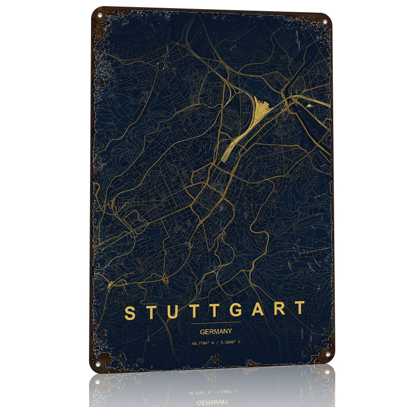 Stuttgart Germany Map Art Post - Germany Home Decor のレビューと価格