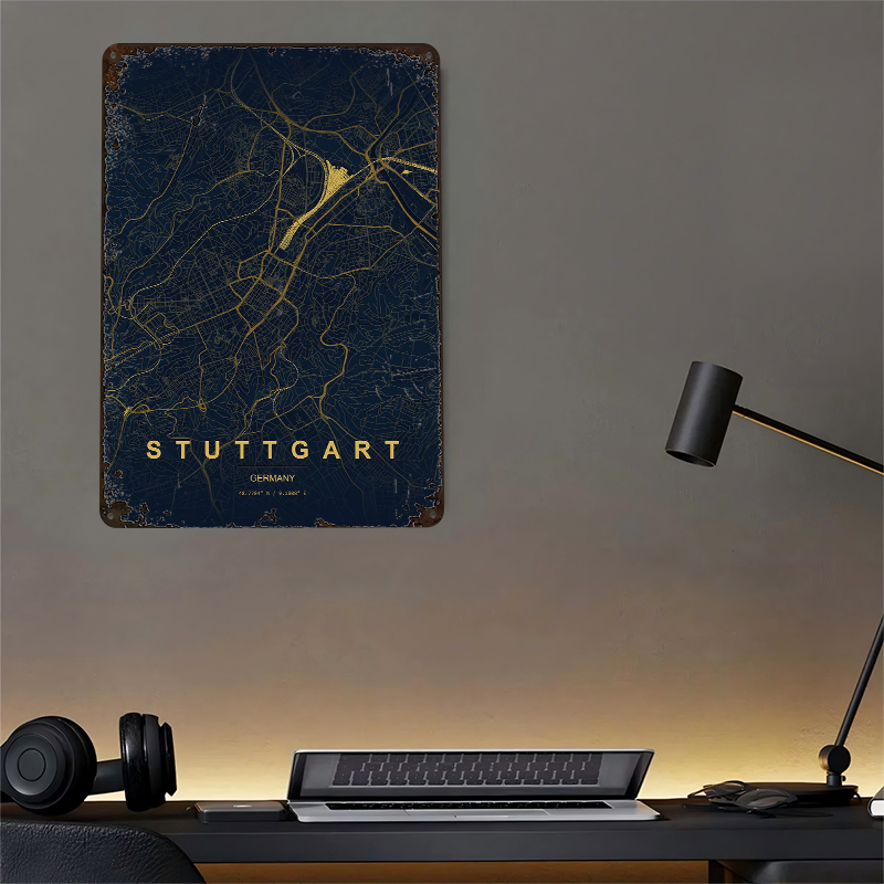 Stuttgart Germany Map Art Post - Germany Home Decor のレビューと価格
