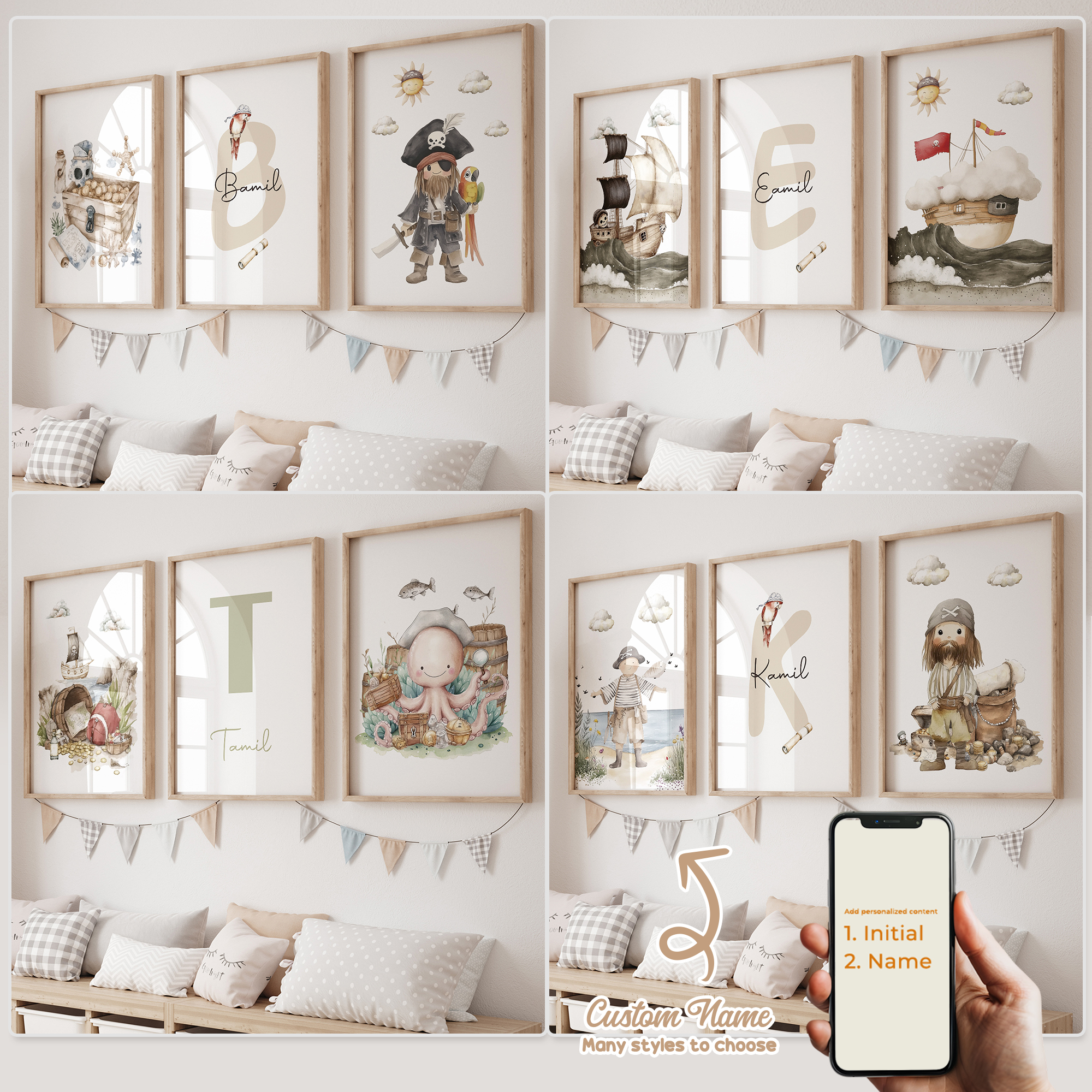 3pcs Personalized Custom Name  - Home Decor Foto のレビューと価格