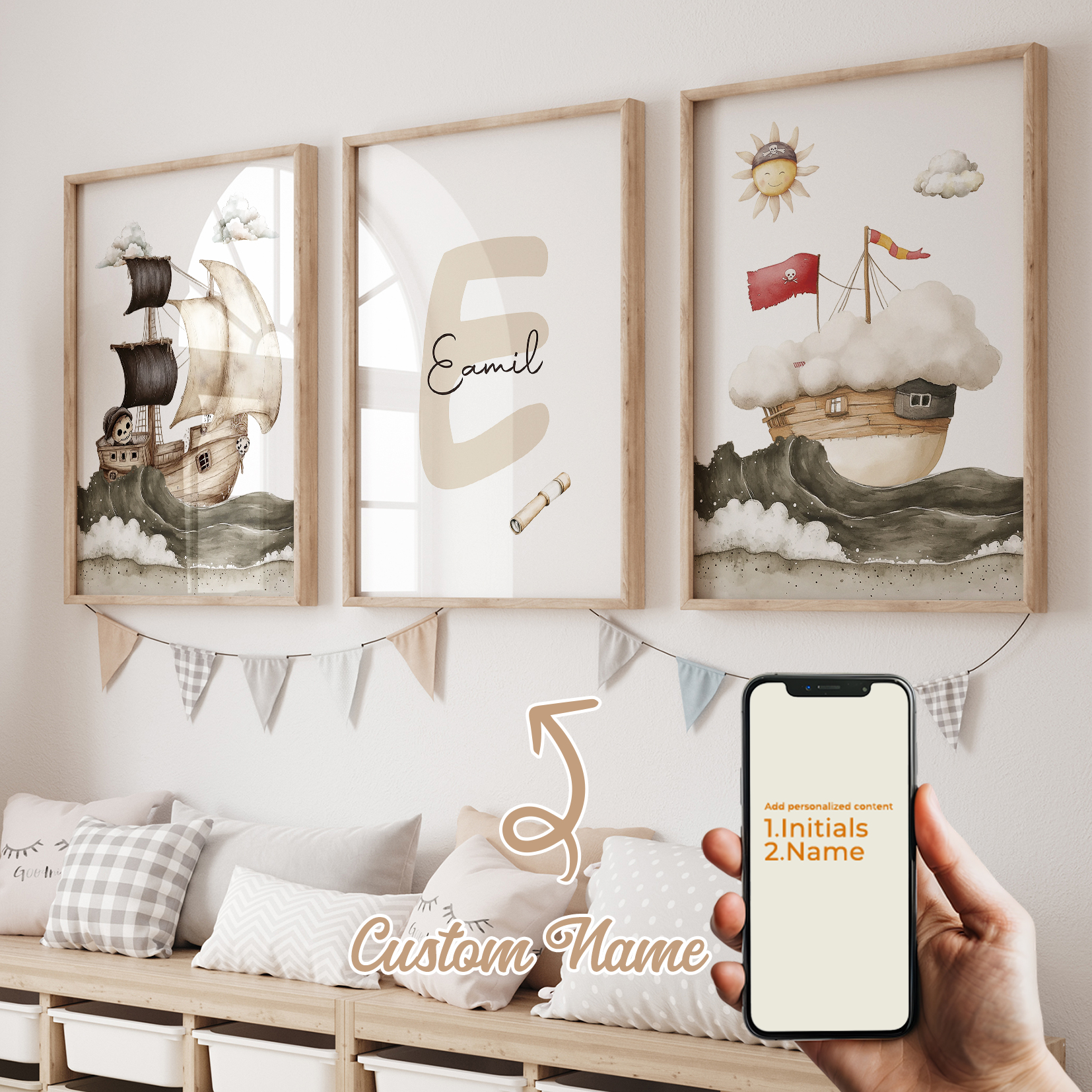 3pcs Personalized Custom Name  - Home Decor Foto のレビューと価格