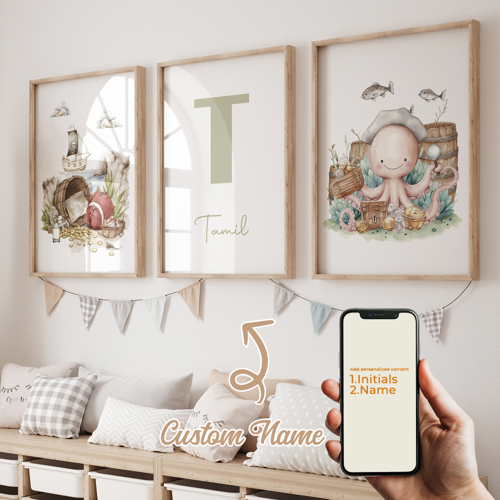 3pcs Personalized Custom Name  - Home Decor Foto のレビューと価格