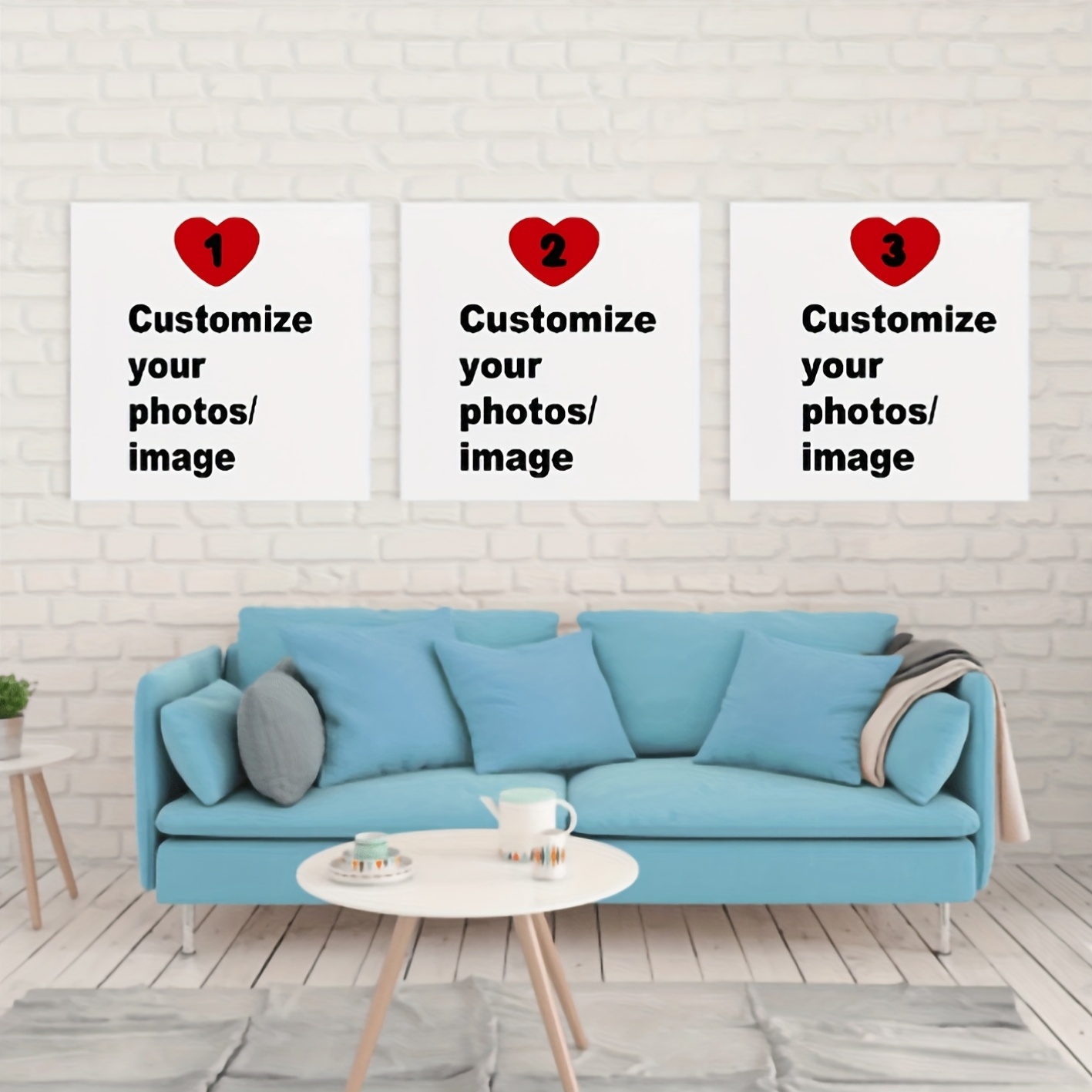 3pcs/set Custom Square Canvas  - Home Decor Foto のレビューと価格