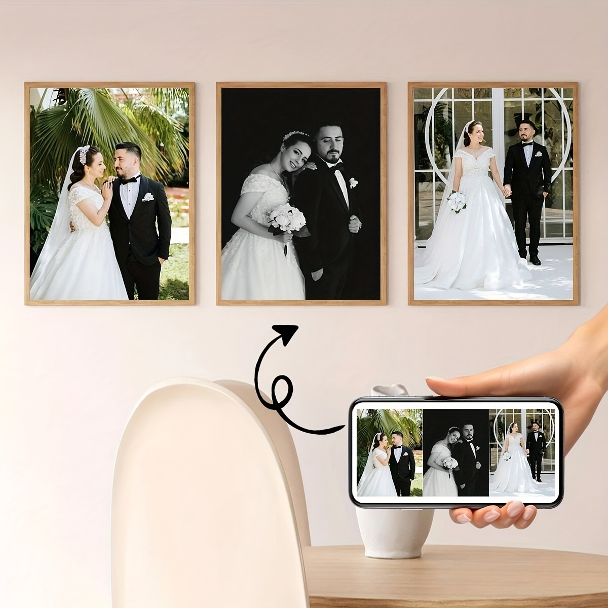 3pcs/set Custom Square Canvas  - Home Decor Foto のレビューと価格