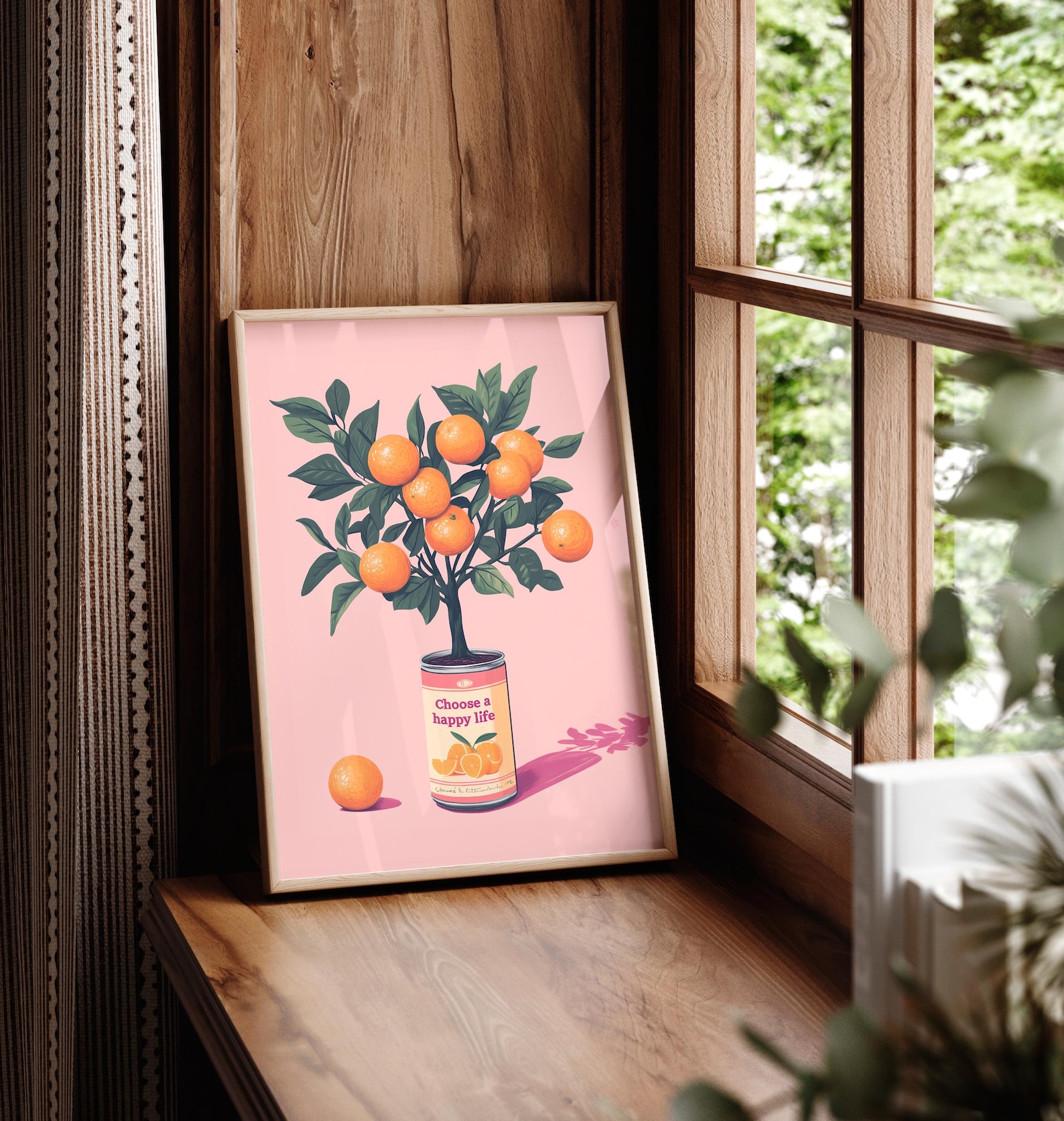 'Choose A Happy Life' Canvas W - Home Decor Orange のレビューと価格