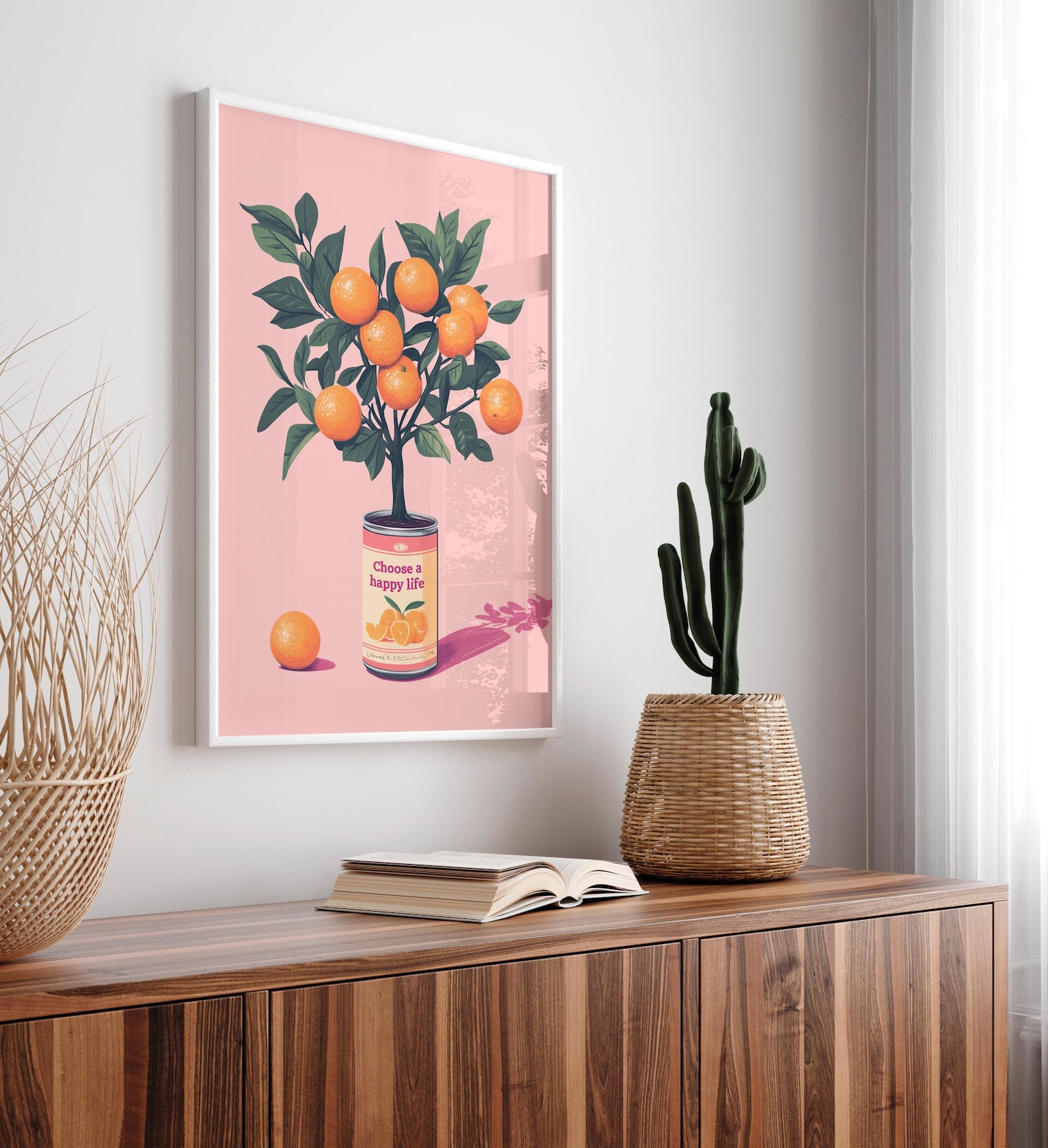 'Choose A Happy Life' Canvas W - Home Decor Orange のレビューと価格
