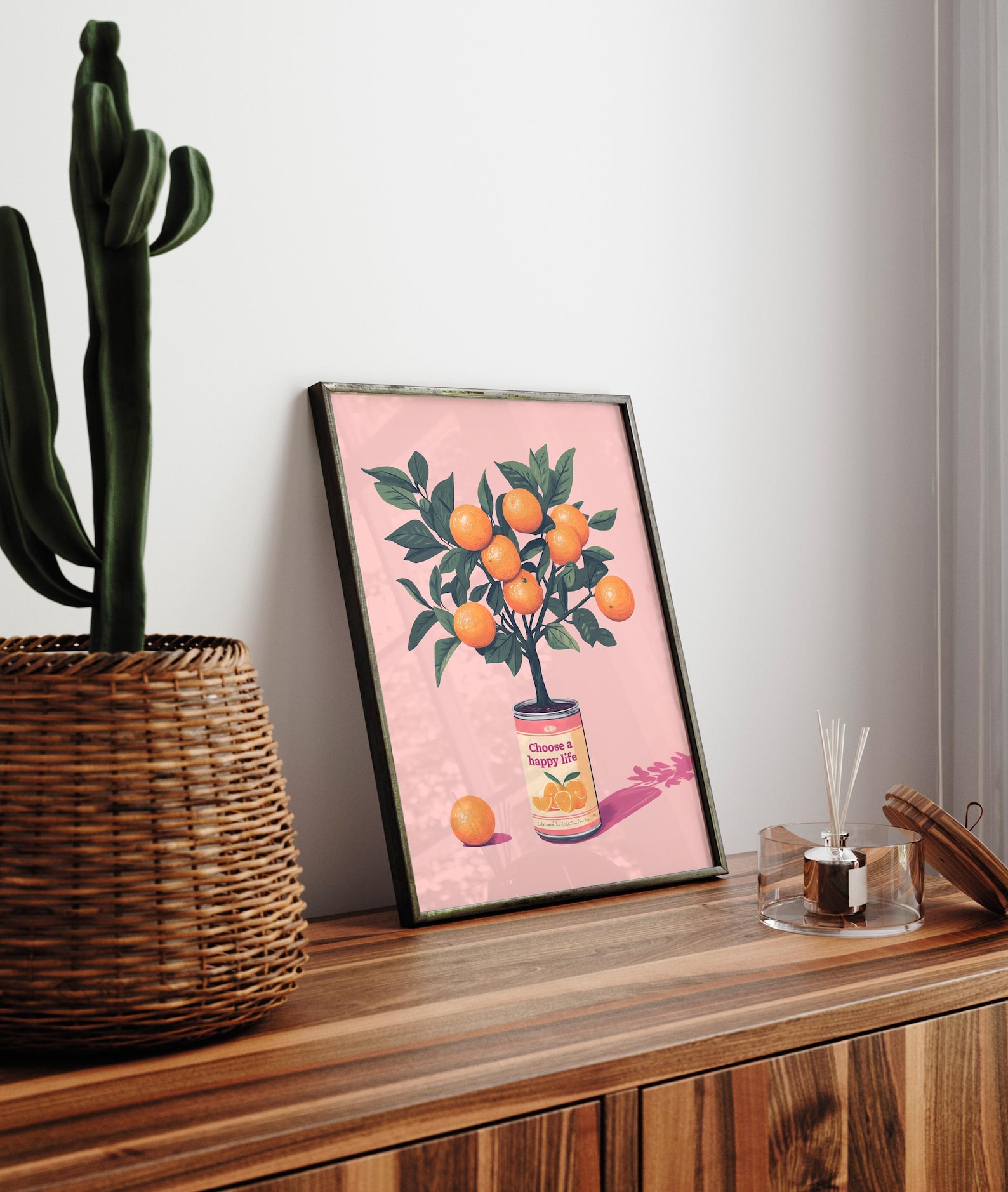 'Choose A Happy Life' Canvas W - Home Decor Orange のレビューと価格