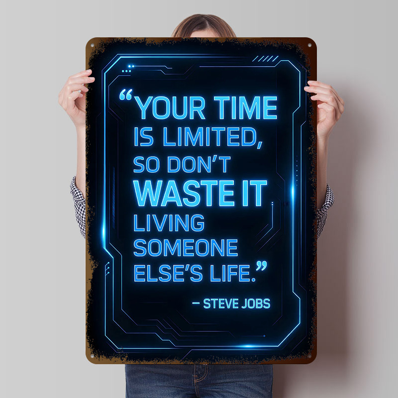 Steve Jobs Quote on Time Metal - Home Decor Quotes On Wall のレビューと価格