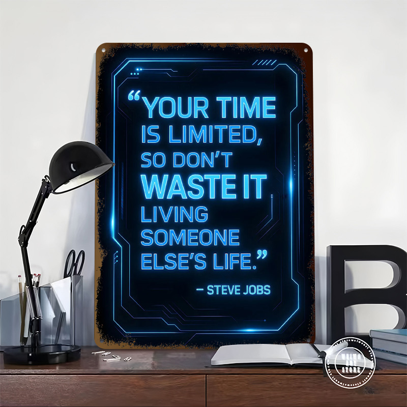 Steve Jobs Quote on Time Metal - Home Decor Quotes On Wall のレビューと価格