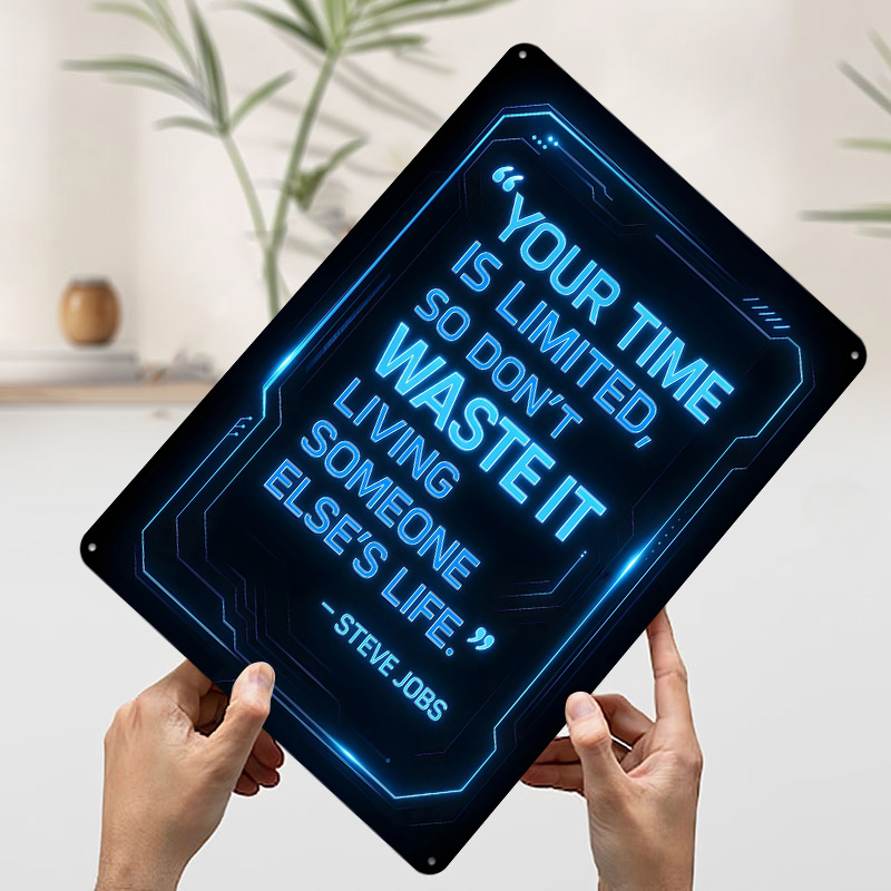 Steve Jobs Quote on Time Metal - Home Decor Quotes On Wall のレビューと価格