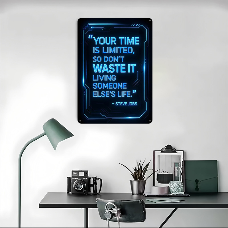 Steve Jobs Quote on Time Metal - Home Decor Quotes On Wall のレビューと価格