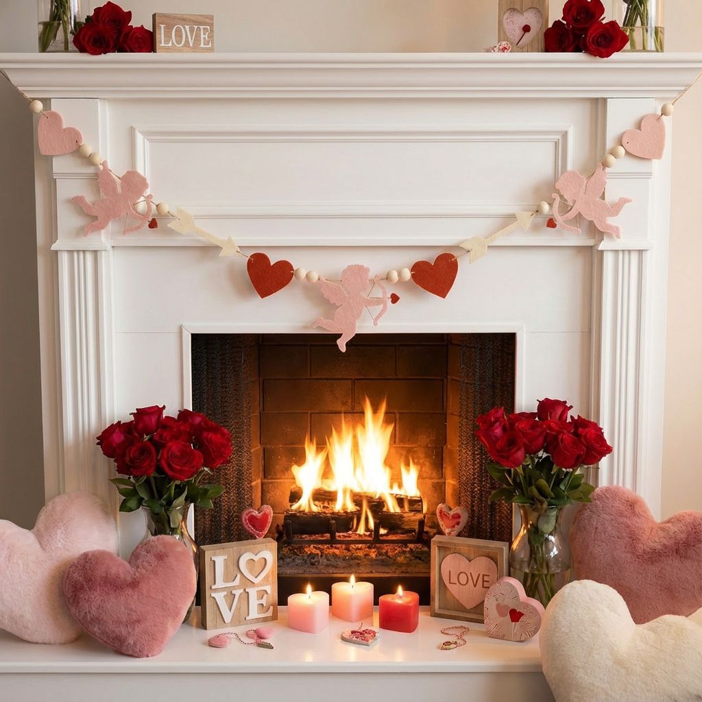 Valentine's Day LOVE Heart Pom - Home Decor Garland のレビューと価格