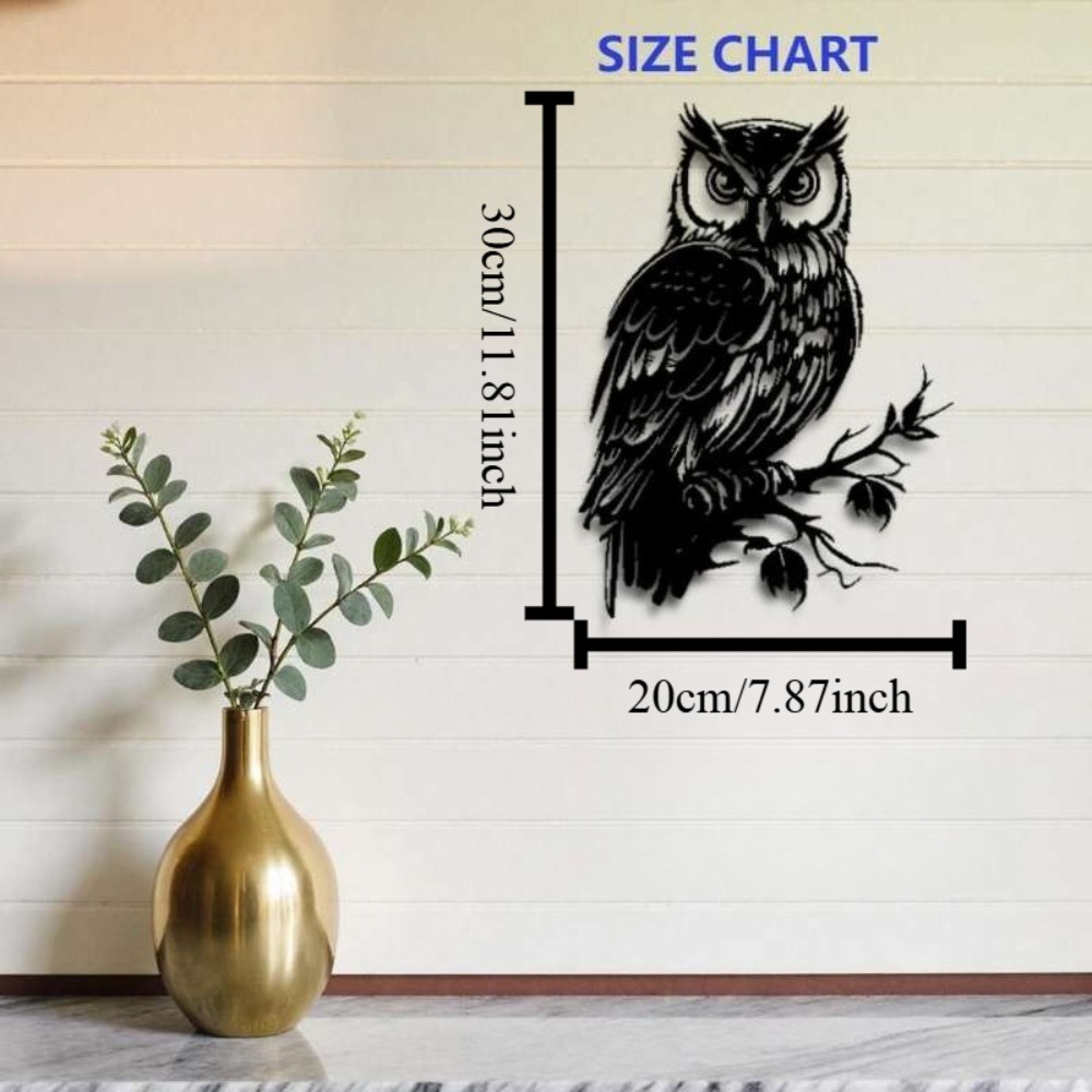Metal Wall Art Owl Statue 1pc: - Home Decor Quirky のレビューと価格