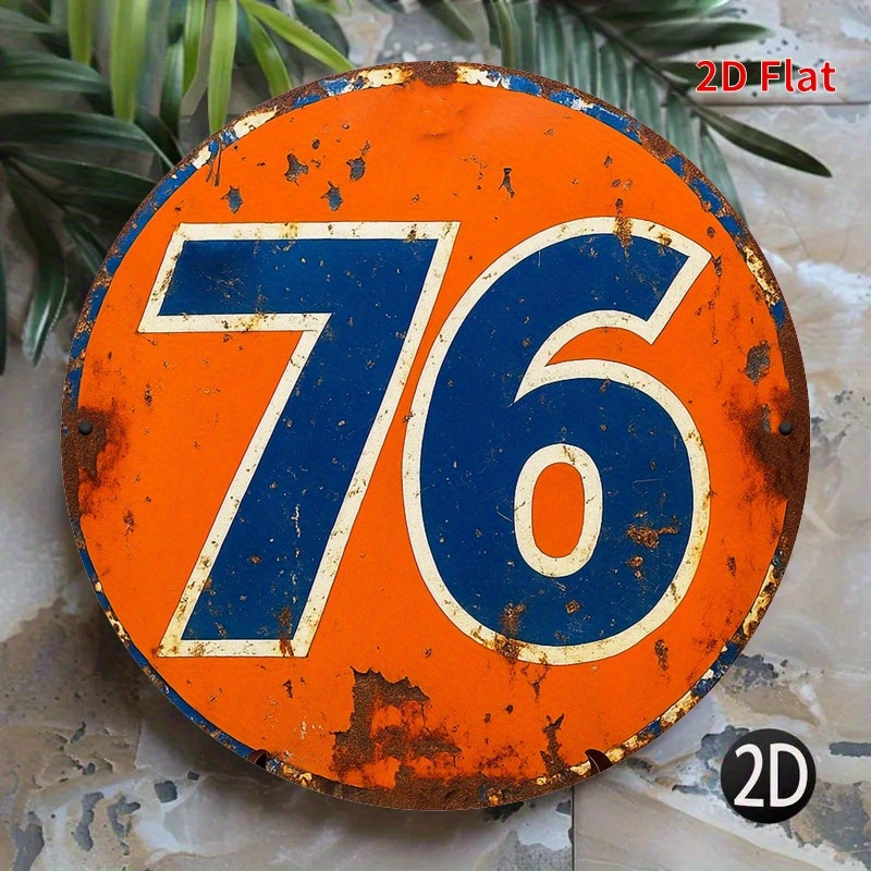 [2D Flat] Vintage 76 Gas Stati - Home Decor Orange のレビューと価格