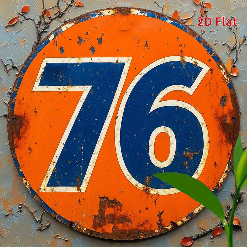 [2D Flat] Vintage 76 Gas Stati - Home Decor Orange のレビューと価格
