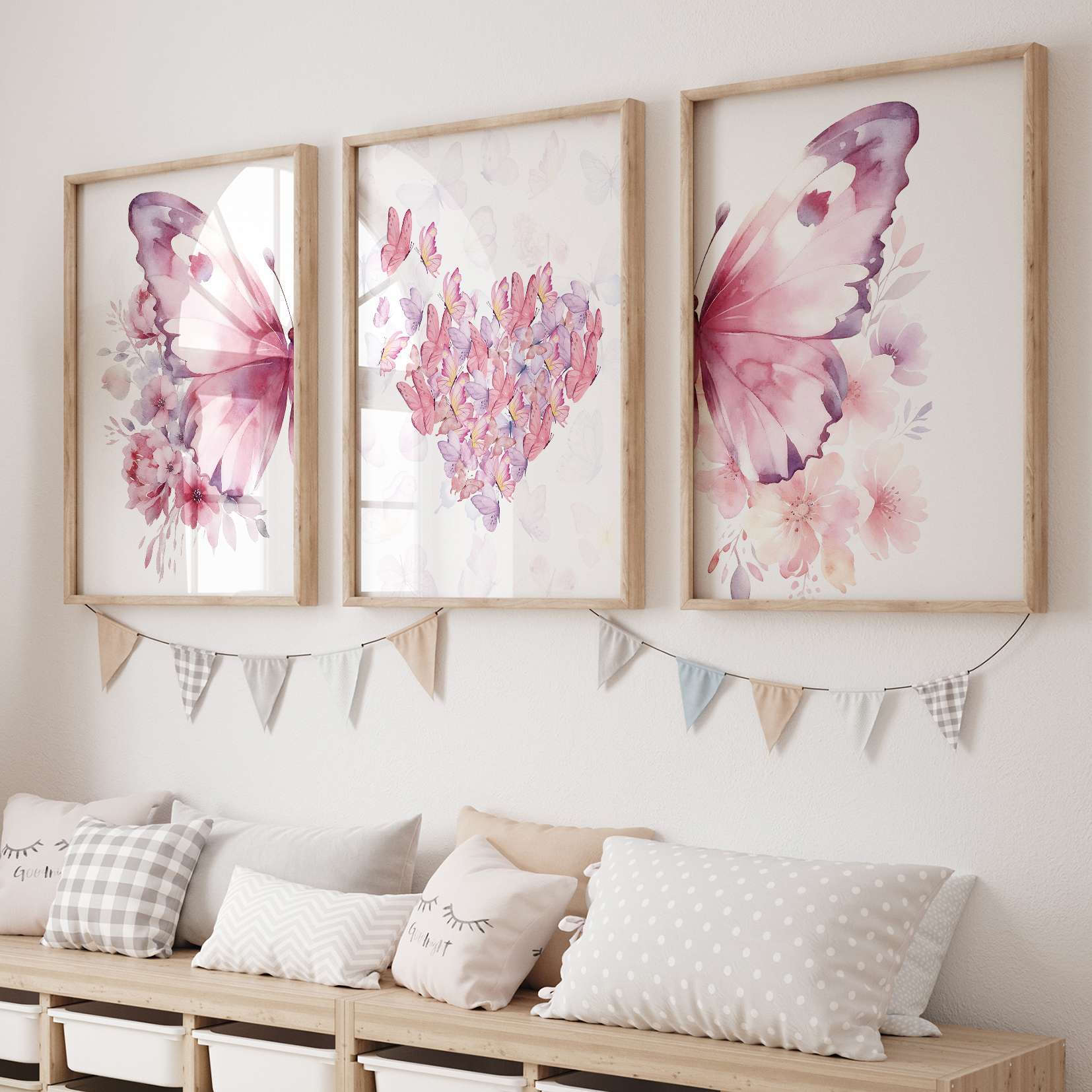 3pcs Cartoon Children Pink Lov - Home Decor Foto のレビューと価格