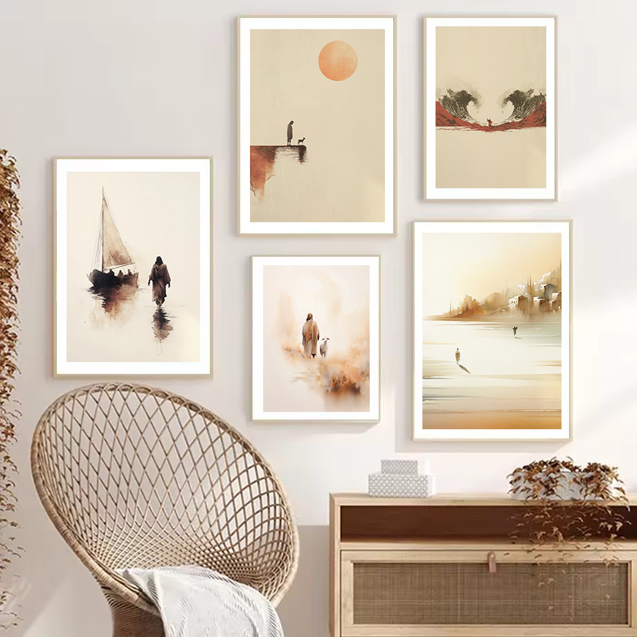 Watercolor Jesus leaves the 99 - Home Decor Jesus のレビューと価格