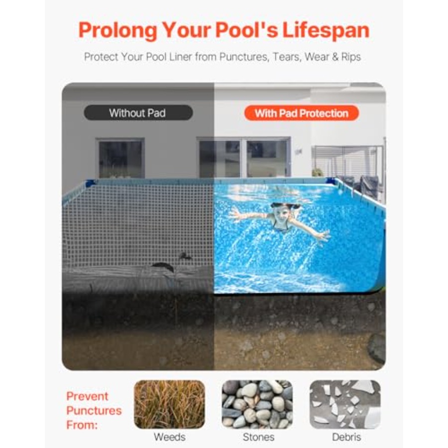 VEVOR 16' x 32' Pool Liner Pad - X Home Decor のレビューと価格