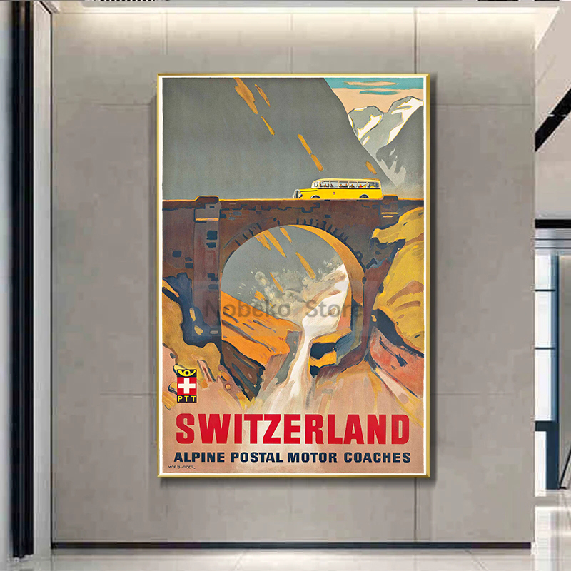 Switzerland Vintage Travel Pos - Home Decor Zurich のレビューと価格