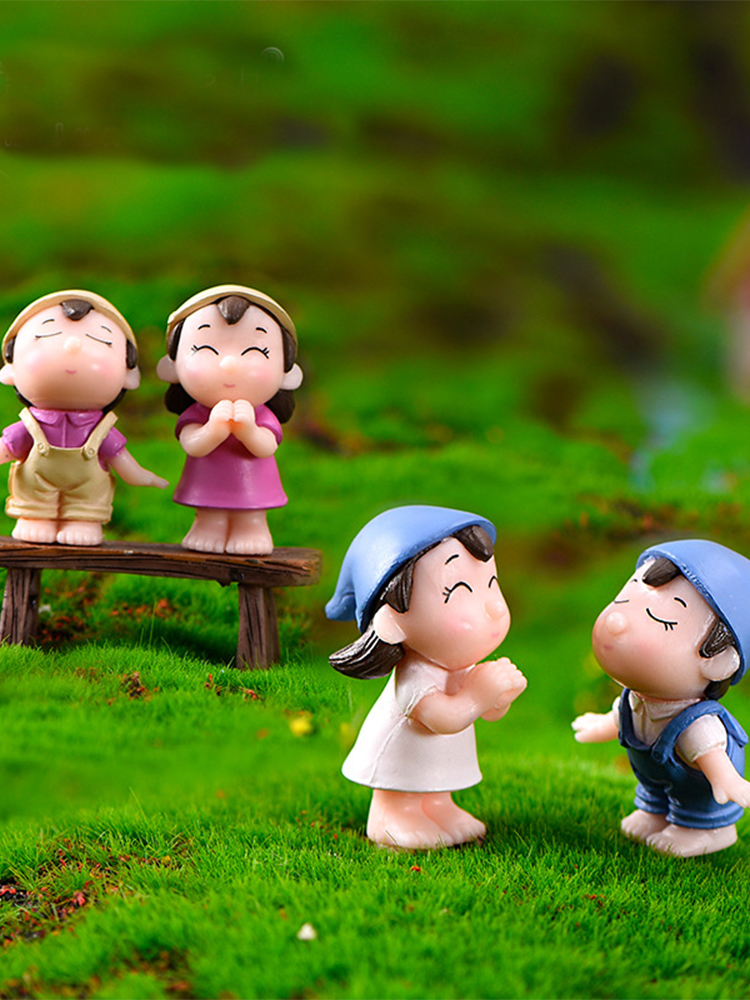 2pcs Left Right Couple Miniatu - Home Decor Korea のレビューと価格