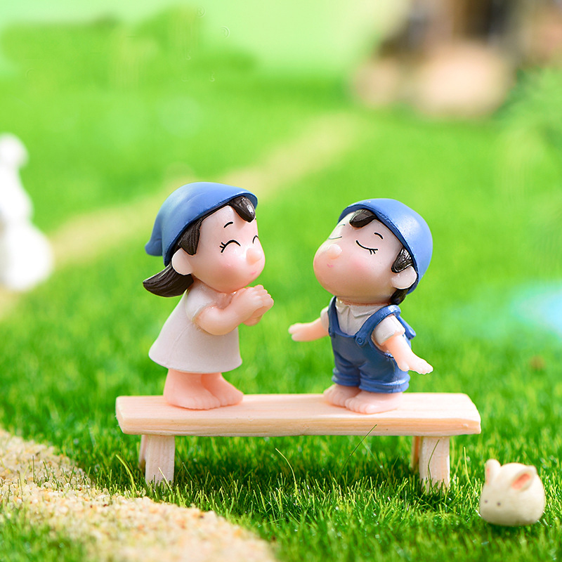 2pcs Left Right Couple Miniatu - Home Decor Korea のレビューと価格