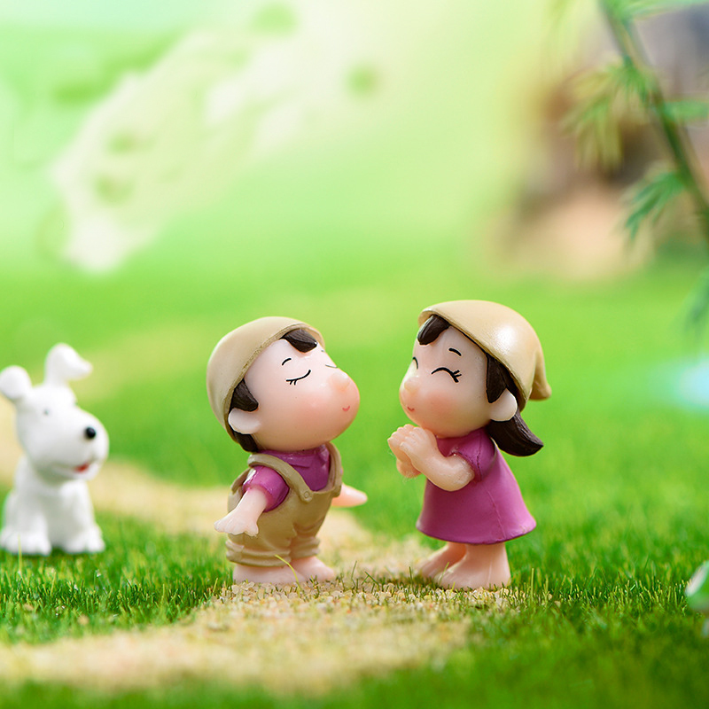 2pcs Left Right Couple Miniatu - Home Decor Korea のレビューと価格