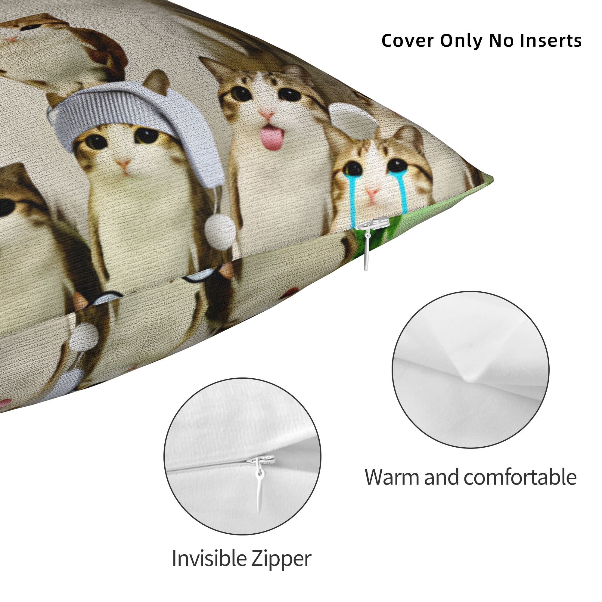 Pillow Cover Funny Meowl Cat F - Home Decor Png のレビューと価格