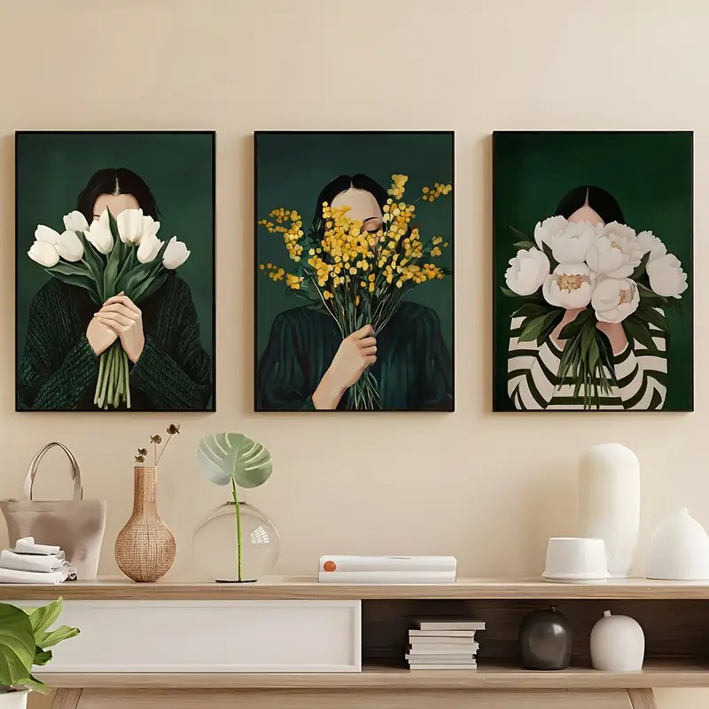 Green Abstract Figures Canvas  - Home Decor Niche のレビューと価格