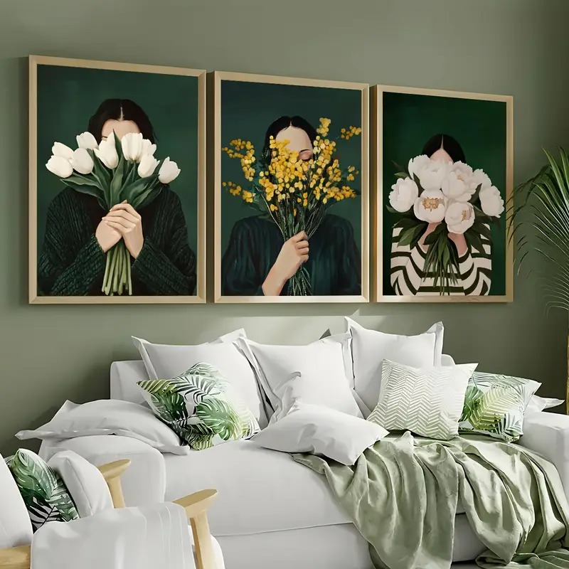 Green Abstract Figures Canvas  - Home Decor Niche のレビューと価格