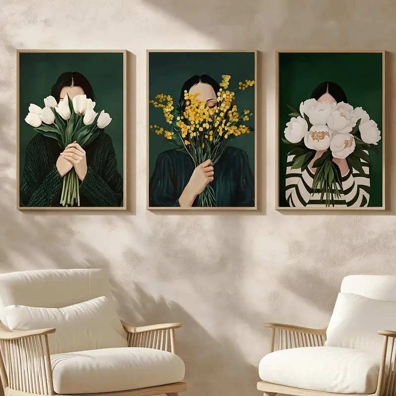 Green Abstract Figures Canvas  - Home Decor Niche のレビューと価格
